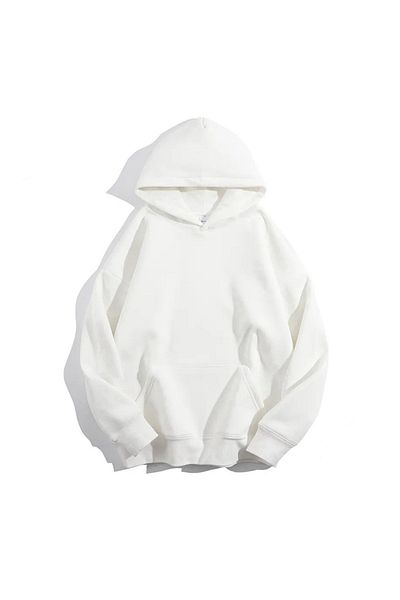 Know Bílá oversize dámská mikina s kapucí - 3 vlákna