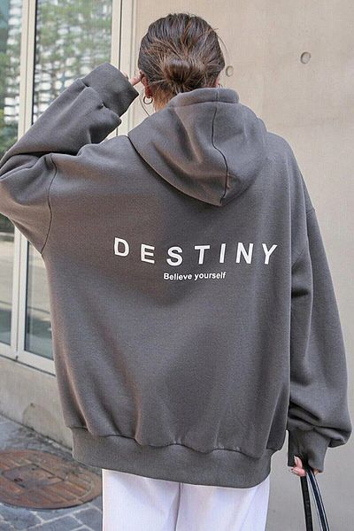 Know Destiny Smoked Design nyomtatott pulóver - 3 szál