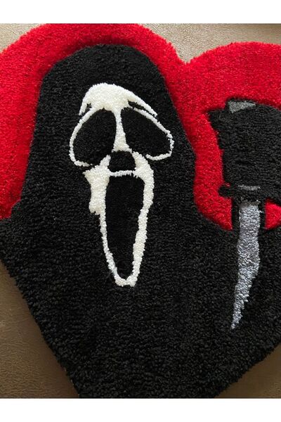 Elyce Scream Ghostface Figürlü Tufting El Yapımı Halı Duvar Yer Halısı