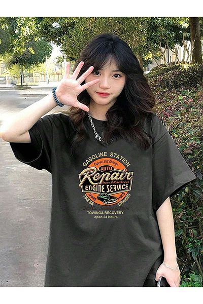 Know Γυναικείο Smoked Repair Printed Oversize T-Shirt