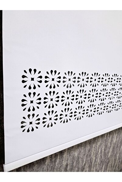 BBB Lazer Kesim Stor Perde Kalın Kumaşlı Beyaz Renk LZR2003