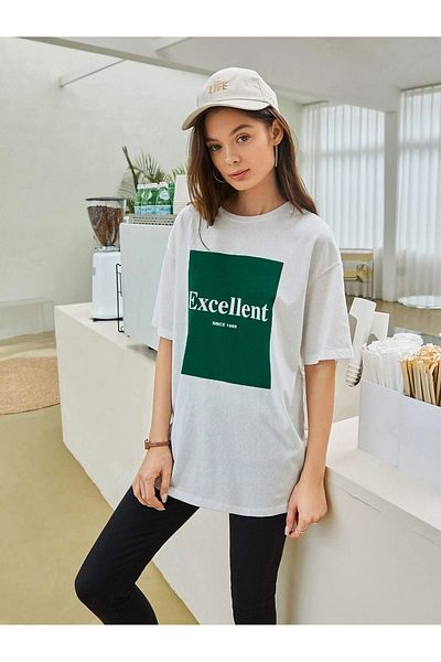 Know Tricou alb cu imprimeu excelent pentru femei