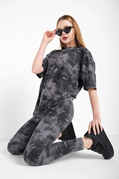 Know Grau-schwarzes Batik-Strumpfhosen-Set für Damen