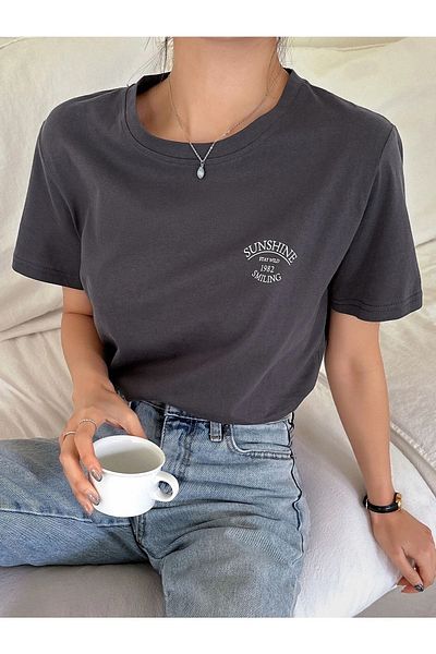 Know Γυναικείο T-Smoked Sunshine printed oversize μπλουζάκι