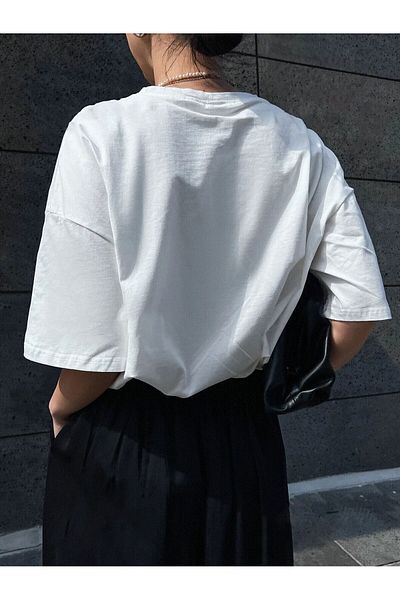 Know Γυναικείο μπλουζάκι με εμπριμέ White Energy Attitude Oversize