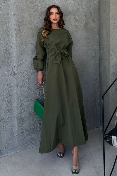 Know Khaki dámské šaty – design v pase s páskem