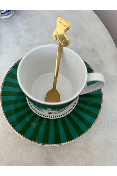 Hatice sakallı design 1 Piece New Year Christmas Gold Coffee Spice Christmas Dessert Spoon (Socks)