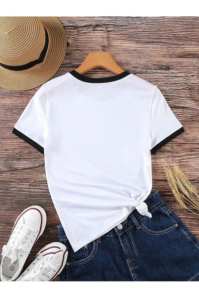 Know Μπλουζάκι Unisex Λευκό 80'S με εμπριμέ χτενισμένο μπλουζάκι