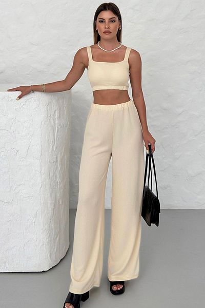 Know Брюки Orme Crop і світло-коричнева шуба Burumcuk Crinkle Suit