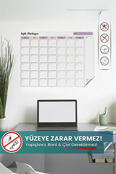 Pi Papers Mesečni planer, letnji brisivi, samodrživi pametni papir (držač za ...