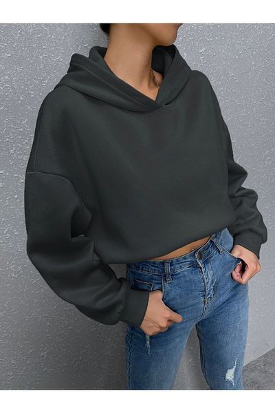 Know Dámská oversize mikina se 3 nitěmi zakouřená reverzní bez potisku