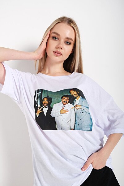 Know Dámské bílé tričko Müslüm Gürses s potiskem