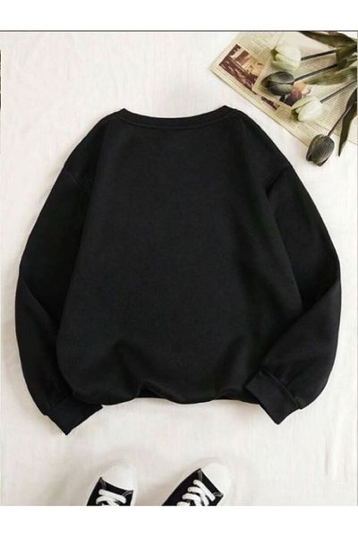 Know Dámská černá mikina Plain Crew Neck Neck