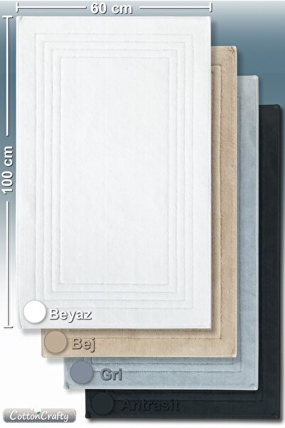 Cotton Crafty Χαλάκι μπάνιου από 100% βαμβάκι, χαλί μπάνιου Vera 60x100 cm Πλένεται στο πλυντήριο & στεγνώνει