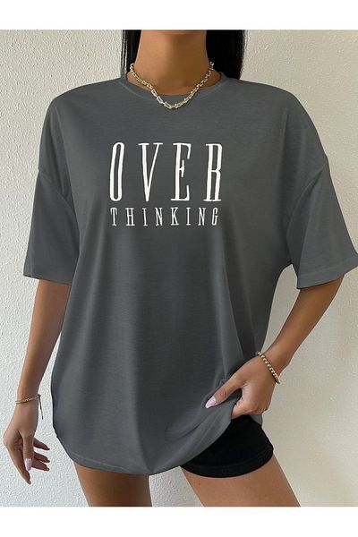Know Women's Smoked Over Thinking Printed Oversize T-shirt