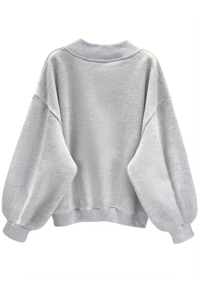 FUWEAR Oversize V Yaka Pasadena Baskılı 3 iplik Sweatshirt