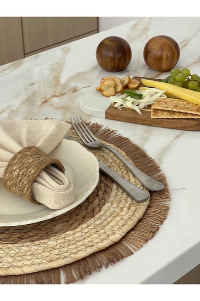 KaiHome 6 Pcs Wicker Napkin Ring/Ring Set