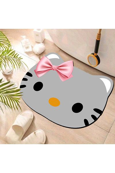 Else Dekor Else Cat водопоглъщащ килим за баня с животни, еднокомпонентна тоалетна постелка
