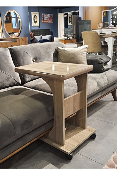 Eliusta Tekerlekli C Yan Sehpa Ofis Sehpası Laptop Sehpası % 100 Mdf Koltuk Y...