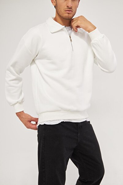 GHASSY CO. Ghassy Co. Ανδρικό φούτερ με λαιμόκοψη με μισό φερμουάρ