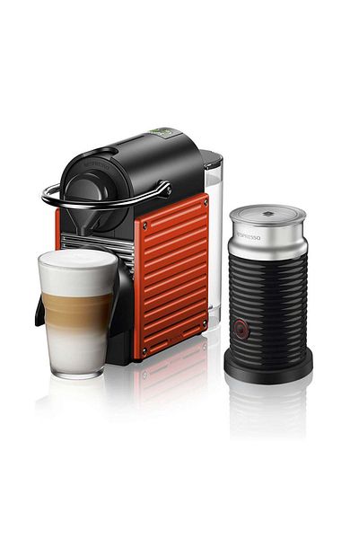 Nespresso C66R Pixie Red Coffee Machine and Milk Frother Accessory