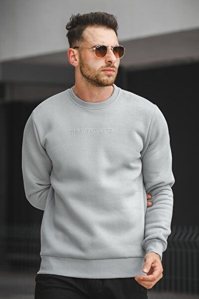 Oksit Trc 2737 Ανδρικό φούτερ με στάμπα με στάμπα με τριών κλωστών