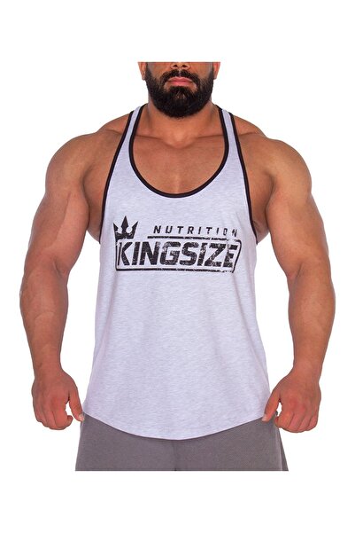 Kingsize Nutrition Logolu Klasik Tanktop Açık Gri Melanj
