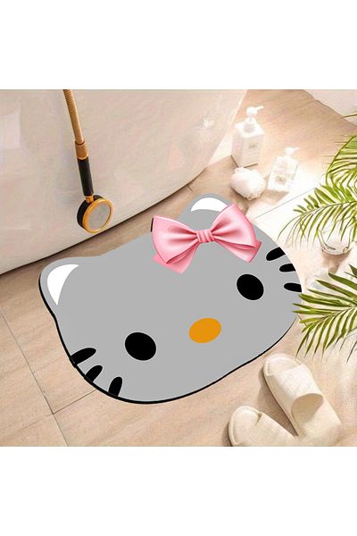 Else Dekor Else Cat водопоглъщащ килим за баня с животни, еднокомпонентна тоалетна постелка