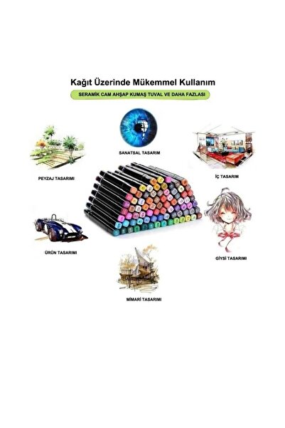 Touch 48'li Çift Taraflı Çantalı Marker Kalem Seti