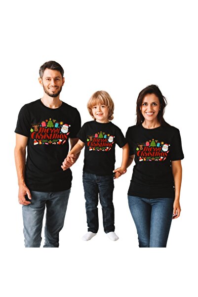 TakeTshirt مجموعة عائلة الأم والأب - تي شيرت عيد ميلاد سعيد (سعر المنتج الواحد)