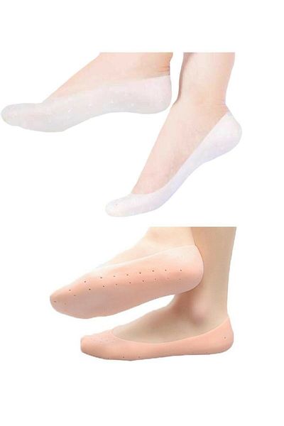 Ucuzline Soft Silicone Relaxing Booties Socks Booties (PAIR) Heel Crack Relief Foot Care Tool Foot