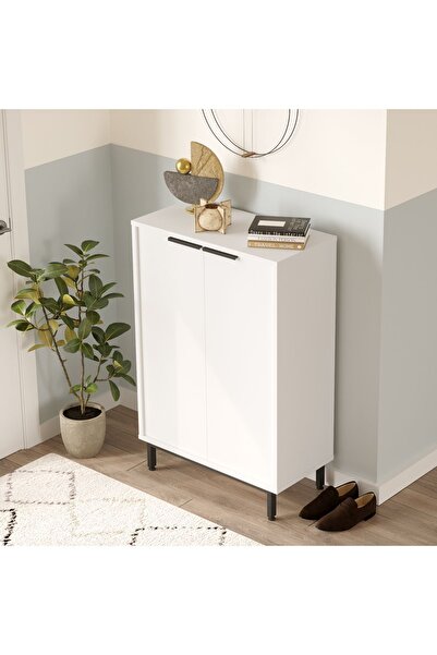 Robin Home Rio Ayakkabılık Metal Ayaklı 5 Raflı Beyaz