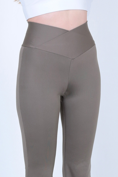 MAXFIT Ψηλόμεσο βιζόν Γυναικείο κολάν παντελόνι - Φαρδύ πόδι με χιαστί ζώνη