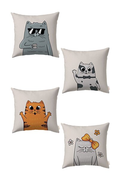 Arancione Co مجموعة من 4 أغطية وسائد برية - DS1