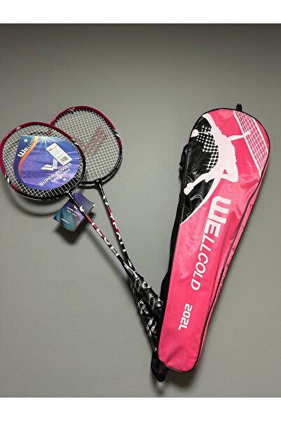 WELLCOLD 2 Adet Profesyonel Badminton Raketi Deluxe Badminton Çantası 202L
