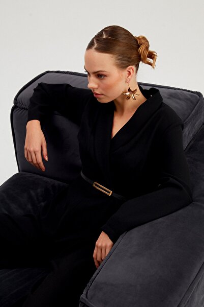 Sateen Kemerli Salaş Tulum - SİYAH