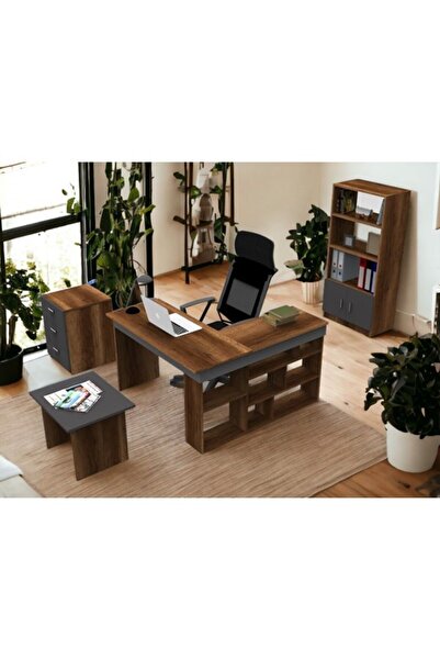 Robin Home Boston L Ofis Çalışma Masası Ofis Büro Takımı Masa Sehpa Keson Kitaplık