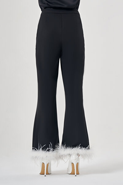 Mizalle Furry Luxury Black Pants