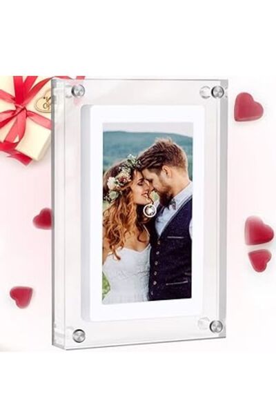 Wintoup Dijital Anı Çerçevesi 7 Inch IPS Ekran Dijital Fotoğraf Çerçevesi + V...