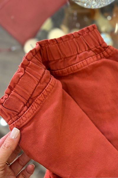 Unique Boutique Orange Cotton Children's Trousers with Elastic Legs and Waist