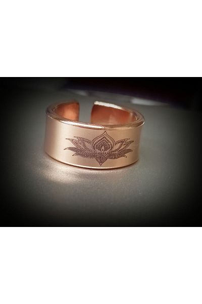 DA Cooper Design Copper Ring Lottuss Symbol Design Copper Ring
