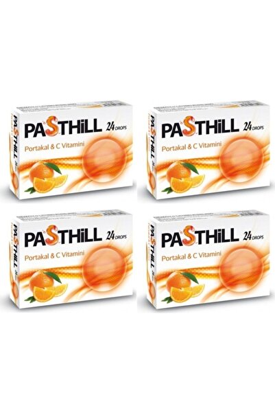 LedaPharma Pasthill Portakal 4'lü Paket X 24 Adet Boğaz Pastili