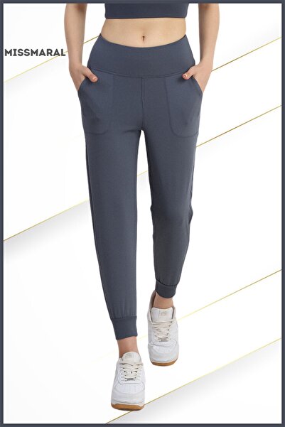 missmaral Κολάν Anthracite High Waist Jogger Άνετη εφαρμογή με διπλή πλαϊνή τσέπη Sports Look Trend Jogger 106103