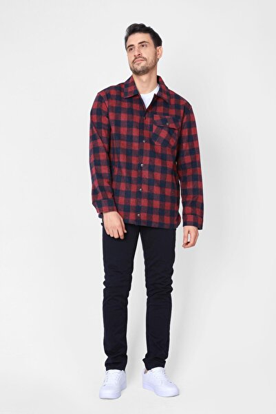 ADAM BOXES Lumberjack Shirt Jacket N-franella - Claret Red