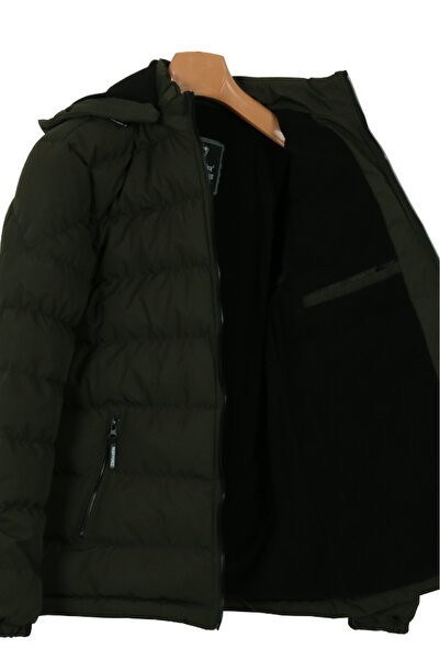 Modarar Khaki Colored Men's Puffer Jacket - Slim Fit Rar01232