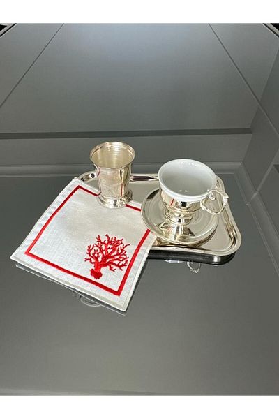 LİNDA MİA CORAL PATTERNED COCKTAIL NAPKIN PACK OF 6