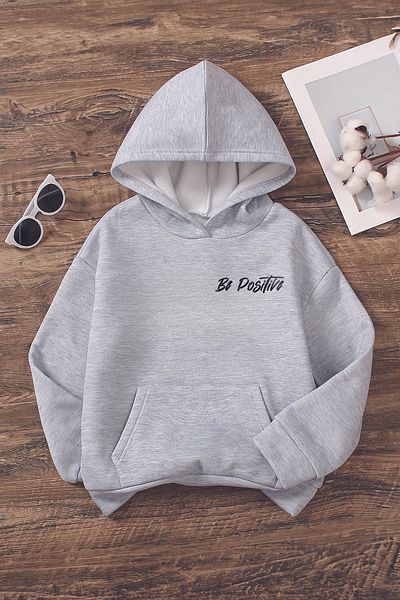 MYADA Детски суитшърт с качулка Be Happy Panda с шарка Trend Premium Oversize 22524