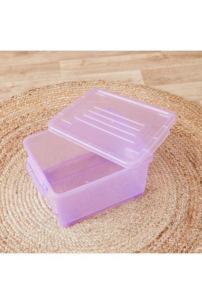 Home Box Rolling 15 L Storage Box with Wheels and Lid - 37x30x20 cm