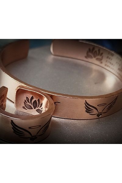 DA Cooper Design Copper Bracelet Angel Wing Copper Bracelet & Ring Set 45 Gr