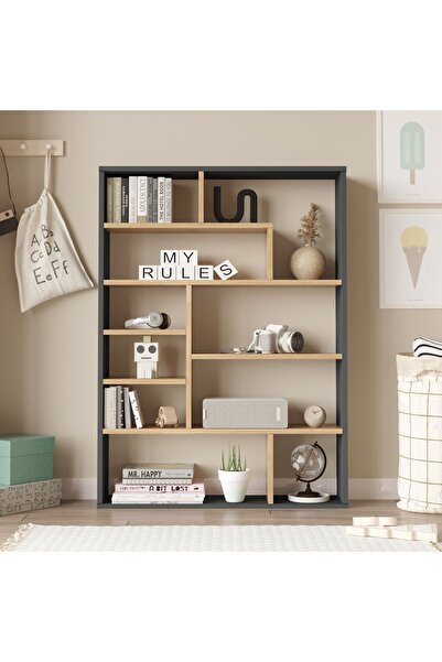 Robin Home Felix Kitaplık 124cm Sepet-Antrasit